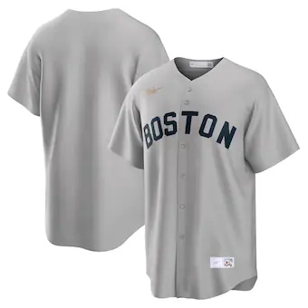 mens nike gray boston red sox road cooperstown collection t